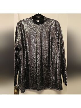 Lane Bryant Black Sequin Top w/tags Size 16